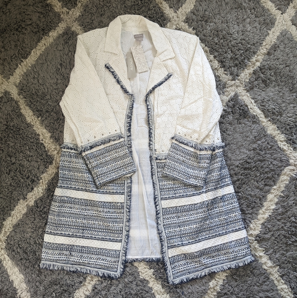 Elegant White and Gray Women's Top